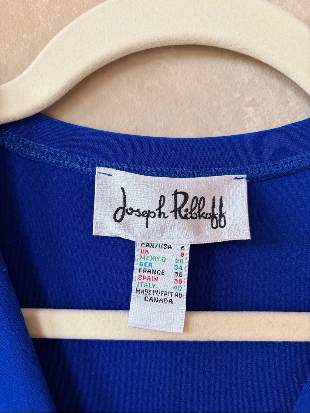 Joseph Ribkoff Royal Blue Sleeveless V-Neck Draped Tunic - Picture 6 of 8